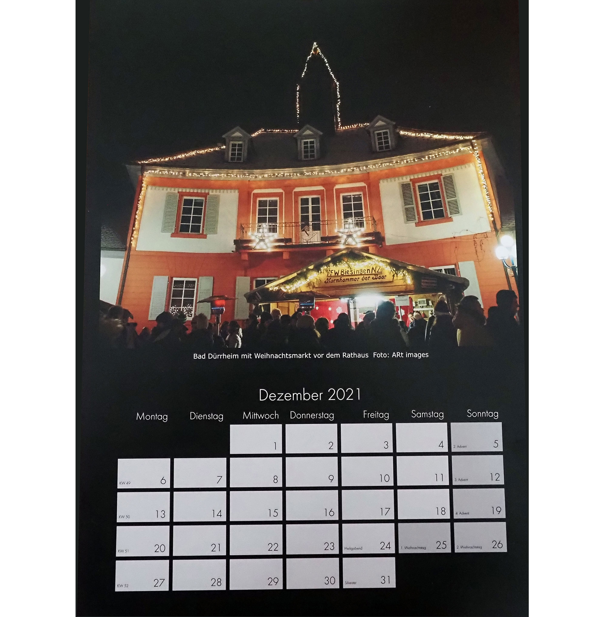 Wandkalender Dezember in A4
