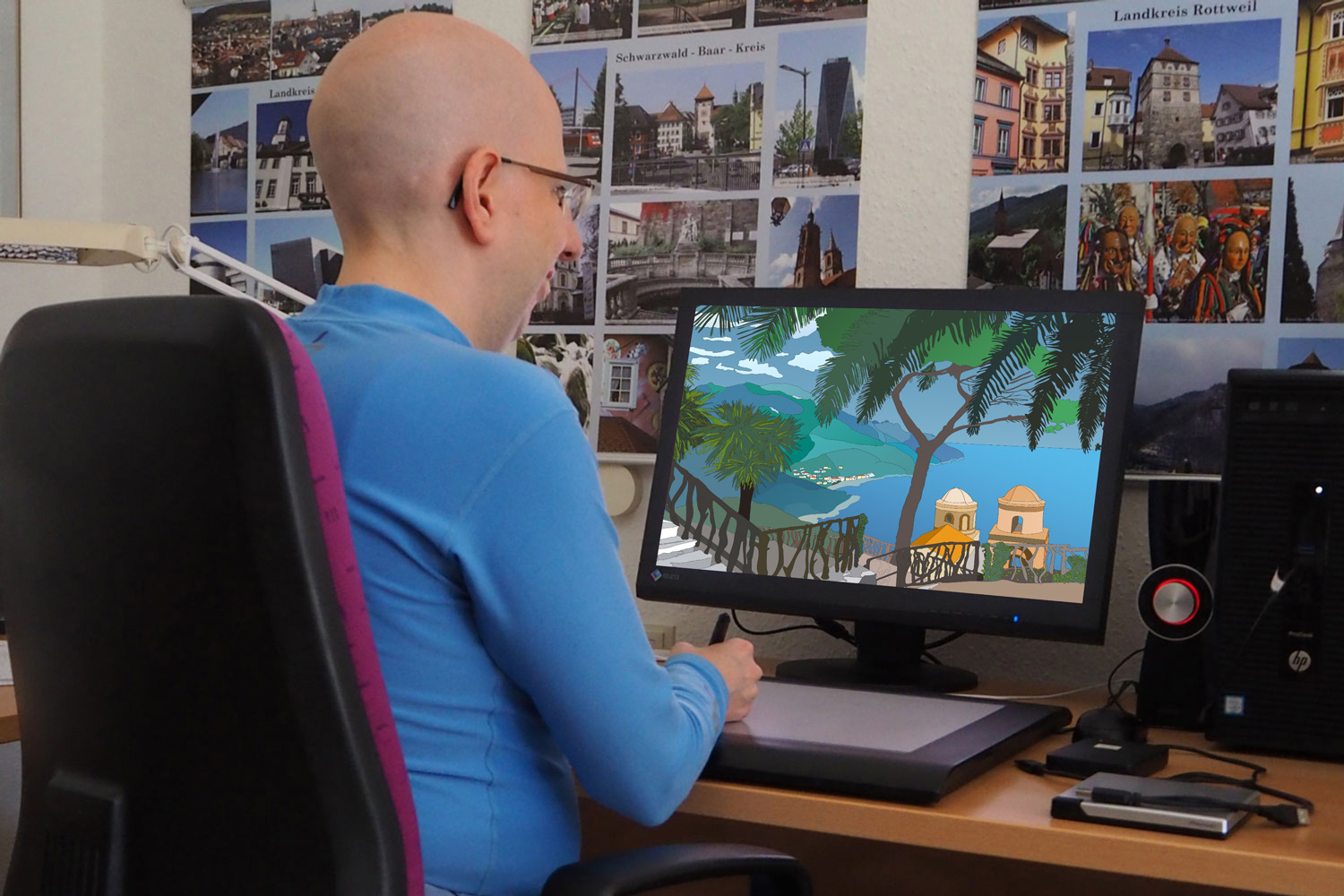 Malen auf einem
computergestützten Stifttablett